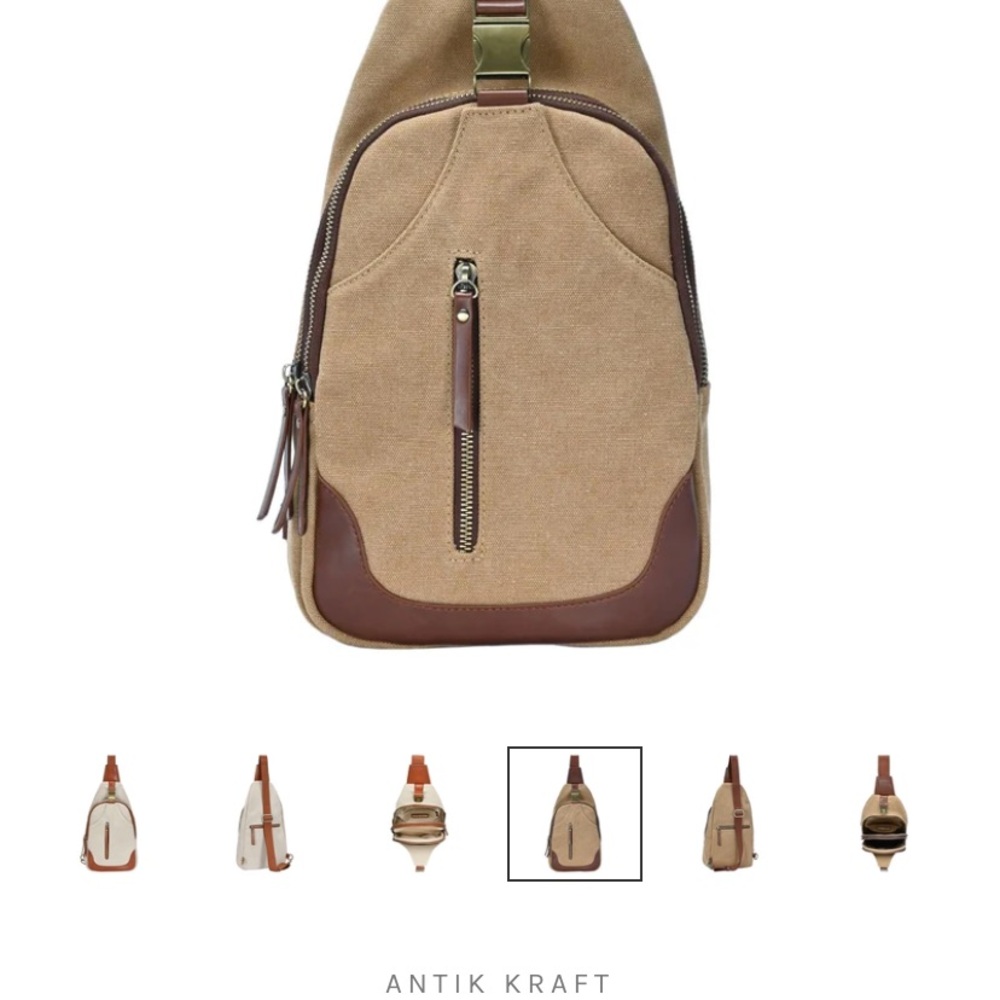 Antik Kraft Beige and Brown Backpack
